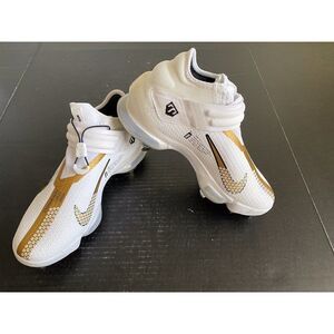 Nike Force Zoom Trout 7 Pro Mid White Metallic Gold Men’s Baseball Cleat Size 8